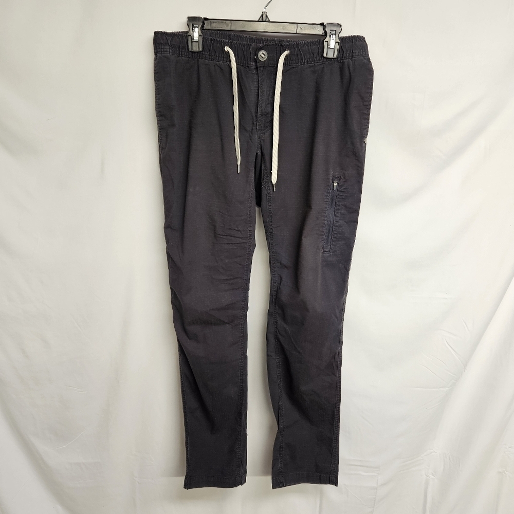 Vuori Ripstop Pants Mens Size Large Drawstring Pockets Hiking Climbing Gray